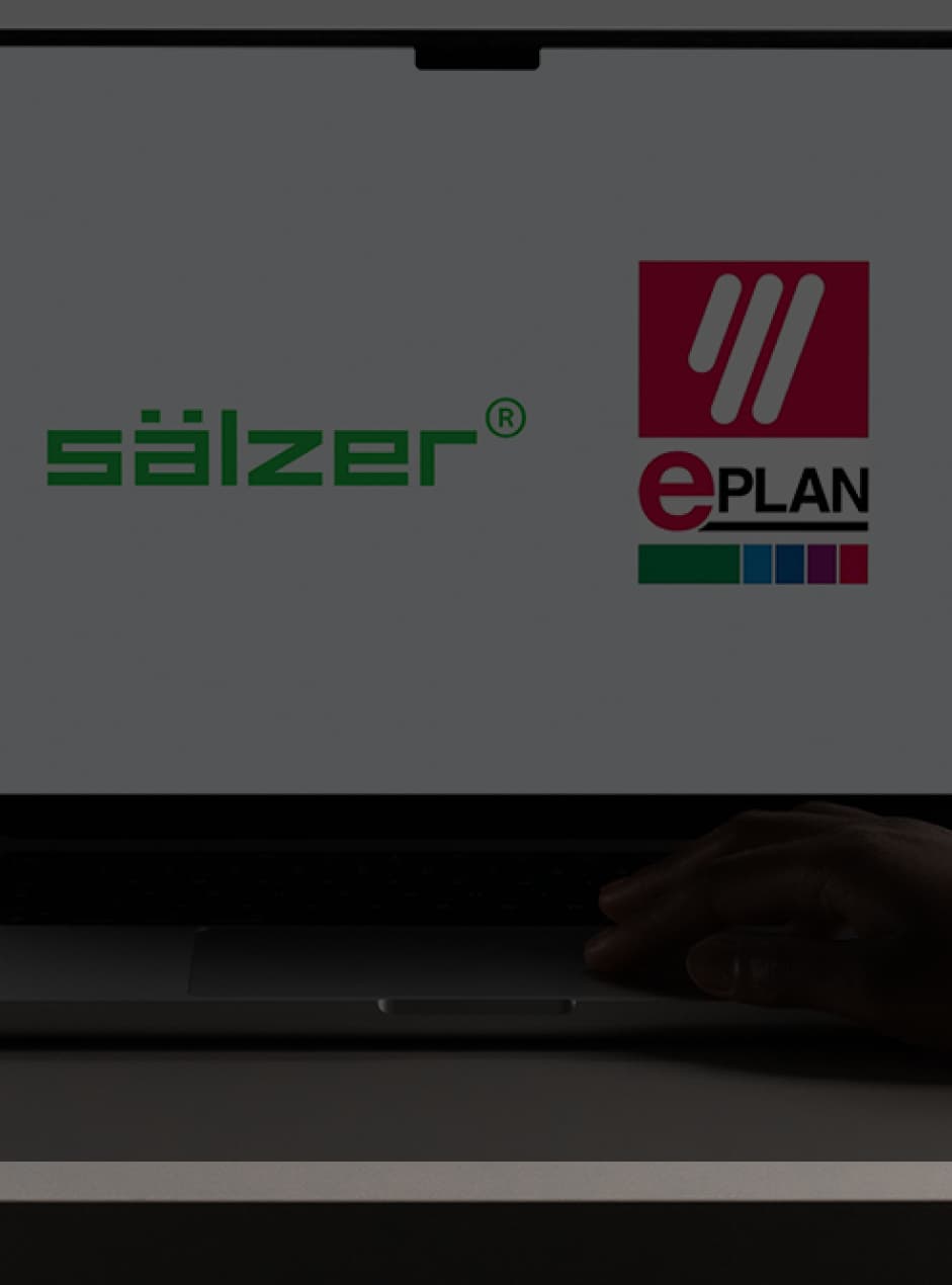 Ein Bildschirm mit den Logos von Sälzer und dem EPLAN.
